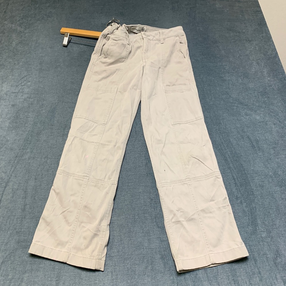 Abercrombie & Fitch Cargo Pants Girls 11/12 Light Beige Utility Pocket Wide Leg